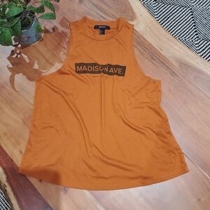 Madison Rust Orange High Neck Tank Top